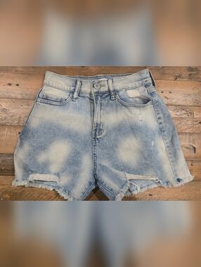 SO Light Blue Distressed Denim Shorts